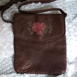 Hopeless Romantic Leather Rose Crossbody Bag Purse
